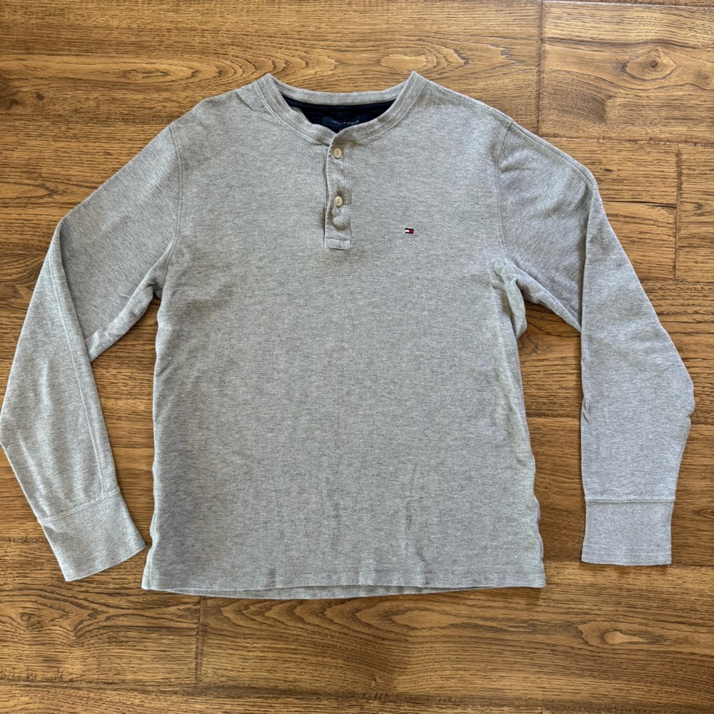 Tommy Hilfiger Gray and Black Henley Shirt